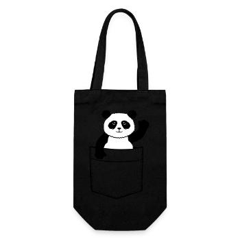 Voyage Chest Poche Panda Ours Vagues Amicales - Sac à bouteille - noir - Devant