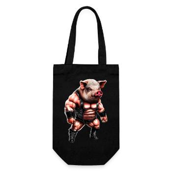 Cochon lutteur - Sac à bouteille - noir - Devant