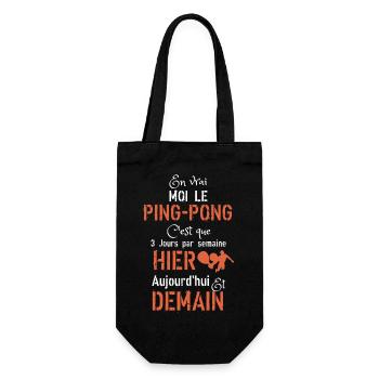 En vrai moi Ping pong aujourd hui hier demain - Sac à bouteille - noir - Devant