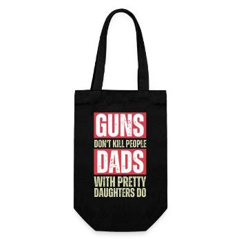 Dads With Pretty Daughters - Gift Bag for Bottles - black - Front