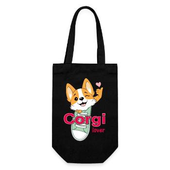 Corgi lover - Gift Bag for Bottles - black - Front