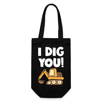 I Dig You Excavator - Gift Bag for Bottles - black - Front