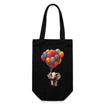 Eléphant avec ballon - Sac à bouteille - noir - Devant