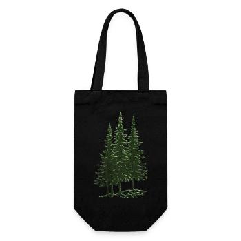 Forest, Spruce, Fir Trees - Gift Bag for Bottles - black - Front