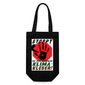 STOPPT die GRÜN-radikalen KLIMA-KLEBER - Geschenkbeutel für Flaschen - Schwarz - Vorne