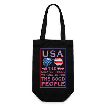 USA ... GOOD PEOPLE - Geschenkbeutel für Flaschen - Schwarz - Vorne