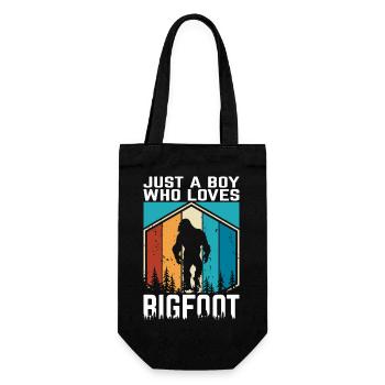 Just a Boy who loves Bigfoot - Geschenkbeutel für Flaschen - Schwarz - Vorne