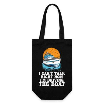 Funny Motorboating Quote I Can't Talk Right Now - Gift Bag for Bottles - black - Front