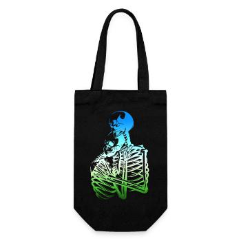 skull skeleton death halloween horror black dead - Gift Bag for Bottles - black - Front