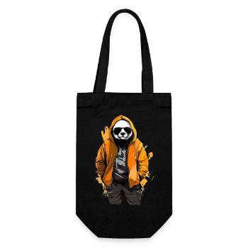 Panda großer Streetstyle | Panda-Liebhaber - Geschenkbeutel für Flaschen - Schwarz - Vorne