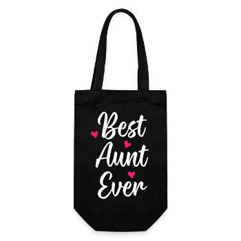 Beste Tante aller Zeiten - Geschenkbeutel für Flaschen - Schwarz - Vorne