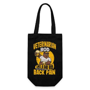 Veterinarian Bod Like A Dad Bod Funny Vet Tech - Gift Bag for Bottles - black - Front