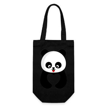 Panda - Geschenkbeutel für Flaschen - Schwarz - Vorne