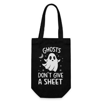 Spooky Cute Kawaii Ghost Design – Give a Sheet - Gift Bag for Bottles - black - Front