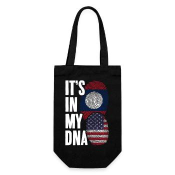Funny Half Laotian Half American Fingerprint It's - Geschenkbeutel für Flaschen - Schwarz - Vorne
