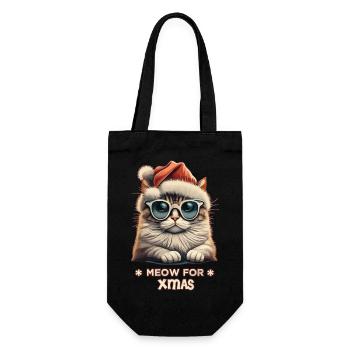 Cool Meow for Xmas - Gift Bag for Bottles - black - Front