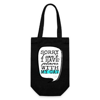 pet cat cats jokes kitty persian cat - Geschenkbeutel für Flaschen - Schwarz - Vorne