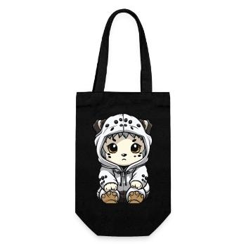 Schneeleopard Winter leopard Comic - Geschenkbeutel für Flaschen - Schwarz - Vorne