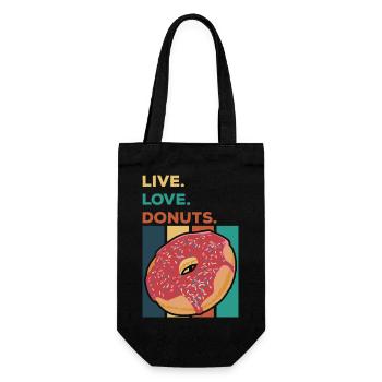 Live. Love. Donuts - Gift Bag for Bottles - black - Front