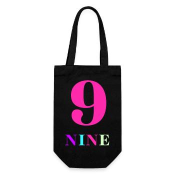 Nine-9th Anniversary - Gift Bag for Bottles - black - Front