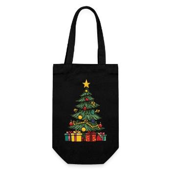 Tanne Xmas Weihnachten - Geschenkbeutel für Flaschen - Schwarz - Vorne