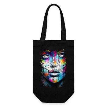 Graffiti Street Art Spray Vintage Schablone Retro - Geschenkbeutel für Flaschen - Schwarz - Vorne