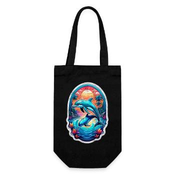 dauphin et ocean - Sac à bouteille - noir - Devant