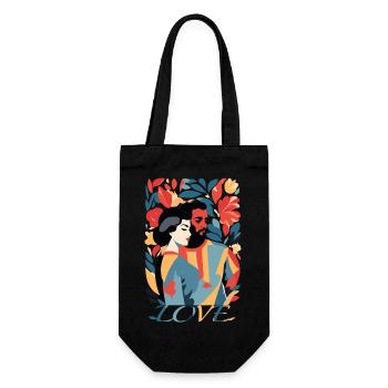 Abstract Art Man and Woman - Gift Bag for Bottles - black - Front