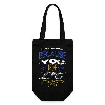 gift idea sayings cool geek funny mechanic - Gift Bag for Bottles - black - Front