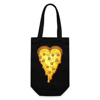 Valentine's day pizza heart - Gift Bag for Bottles - black - Front