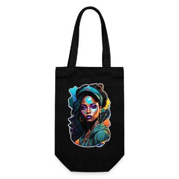 Afro Frau - Schönheit - Geschenkbeutel für Flaschen - Schwarz - Vorne