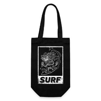 Bali Indonesia Barong Surfer Surfboard Wave - Gift Bag for Bottles - black - Front