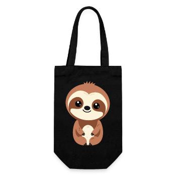 Baby Faultier - Geschenkbeutel für Flaschen - Schwarz - Vorne