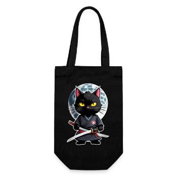 Ninja Cat - Samurai Kitten - Gift Bag for Bottles - black - Front