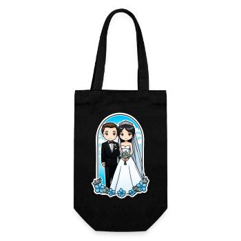 Just Married - Zur Hochzeit - Geschenkbeutel für Flaschen - Schwarz - Vorne