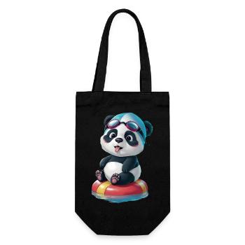 L’aventure de natation de Panda ! - Sac à bouteille - noir - Devant
