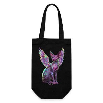 Sphynx Katze für Katzenliebhaber - Geschenkbeutel für Flaschen - Schwarz - Vorne