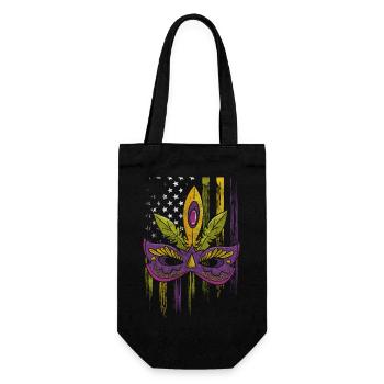 Mardi Gras Celebration Louisiana Beads - Gift Bag for Bottles - black - Front