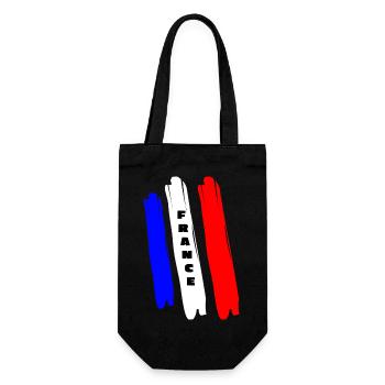 France France Statement lettering with flag - Gift Bag for Bottles - black - Front