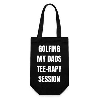 Golfing My Dads Tee-rapy Session - Gift Bag for Bottles - black - Front