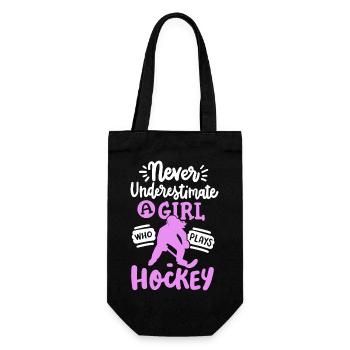 Eishockey Eishockeyspielerin - Geschenkbeutel für Flaschen - Schwarz - Vorne