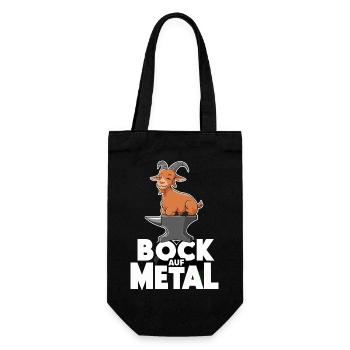 Bock auf Metal - Geschenkbeutel für Flaschen - Schwarz - Vorne