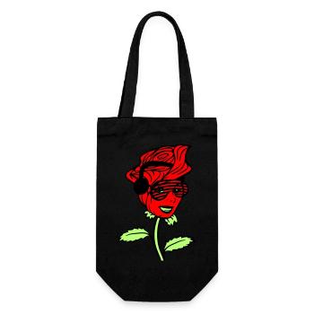 Femme DJ Rose Fleur Joli Visage Féminin - Sac à bouteille - noir - Devant