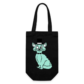 Sir Cat Gentleman Chapeau haut de forme Monocle Rich Gentleman - Sac à bouteille - noir - Devant