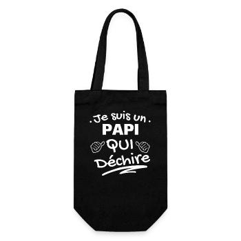 Ich bin ein Opa, der rockt - Geschenkbeutel für Flaschen - Schwarz - Vorne