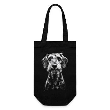 Wire-haired Dachshund Portrait Dog Dog Dachshund - Gift Bag for Bottles - black - Front