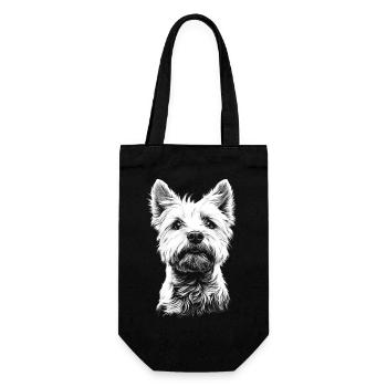West Highland White Terrier Portrait Dog Dog - Gift Bag for Bottles - black - Front