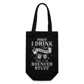 Security Service Strong Wide Radio - Gift Bag for Bottles - black - Front