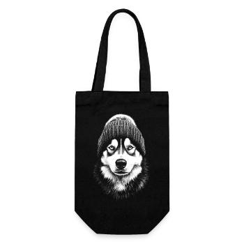 Alaskan Malamute Bobble Hat Dog Sled Dog - Gift Bag for Bottles - black - Front