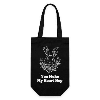 You Make My Heart Hop - Gift Bag for Bottles - black - Front